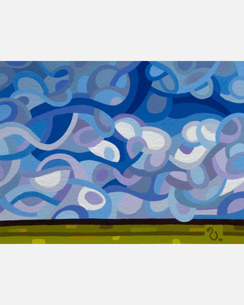 original abstract landscape study of a summer sky field