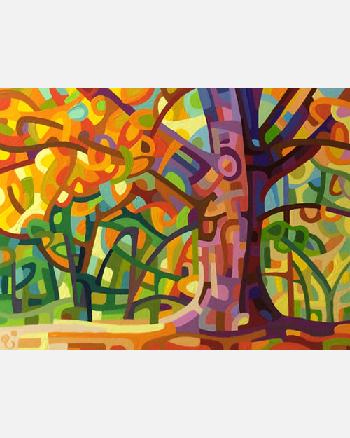 original abstract landscape study of a fall oak afternoon