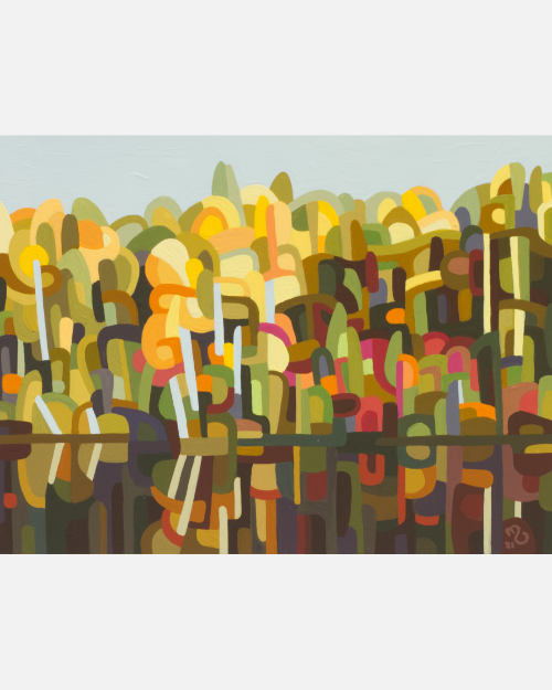 original abstract landscape fall lake and forest