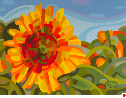 original abstract field of sunflowers