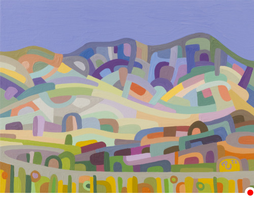 original abstract landscape painting study of Arizona hills