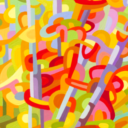 original abstract landscape painting study of a fall forest 