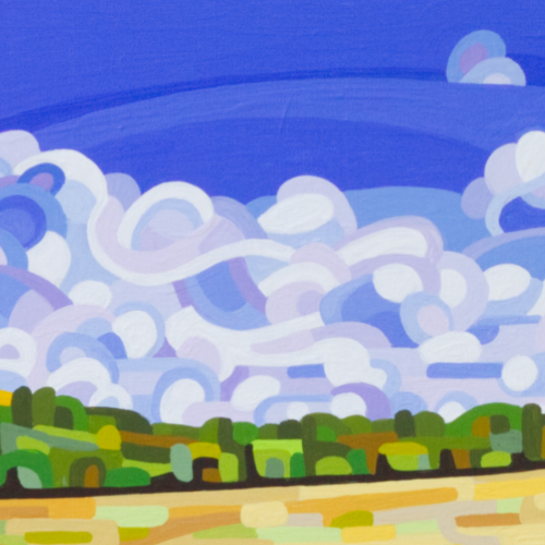original abstract landscape painting study of an early fall field 