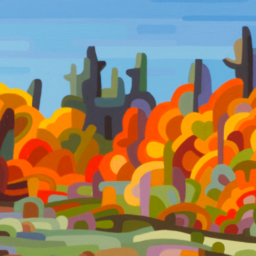 original abstract landscape painting study of a fall landscape 