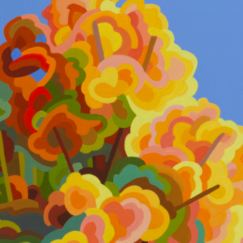 original abstract landscape painting study of a fall tree 