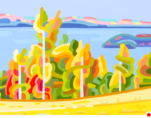 original abstract painting of fall field