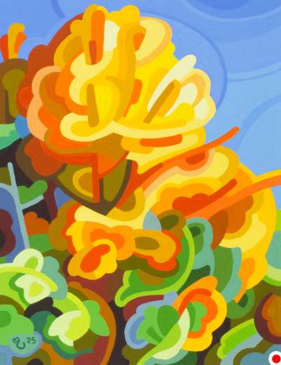 original abstract landscape painting study of a fall day