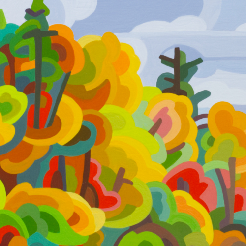 original abstract landscape painting study moody sunset