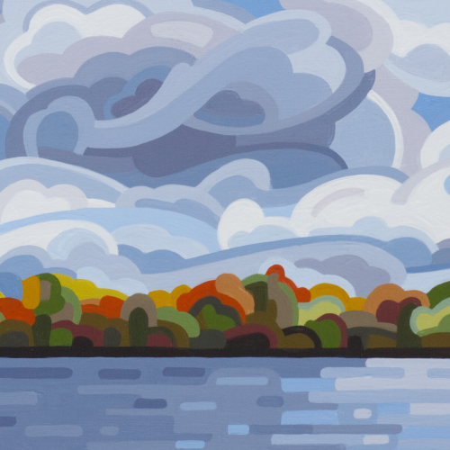 original abstract landscape painting study of a single pine