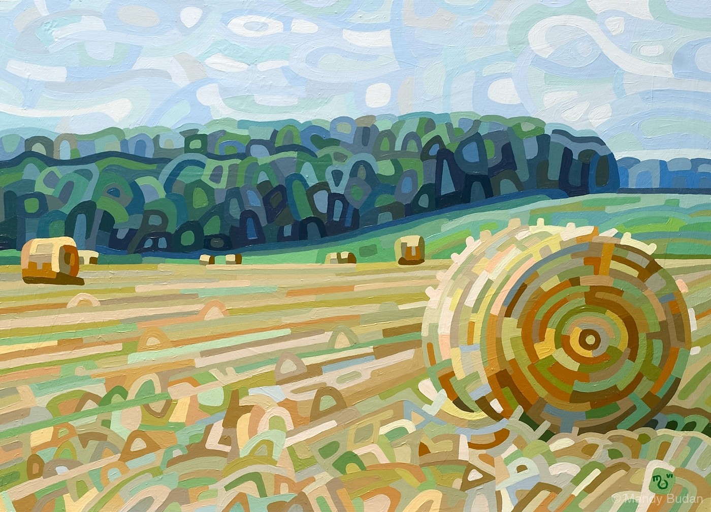 The warm sun and soft breezes fill the air with the gentle scent of new mown hay. by Mandy Budan