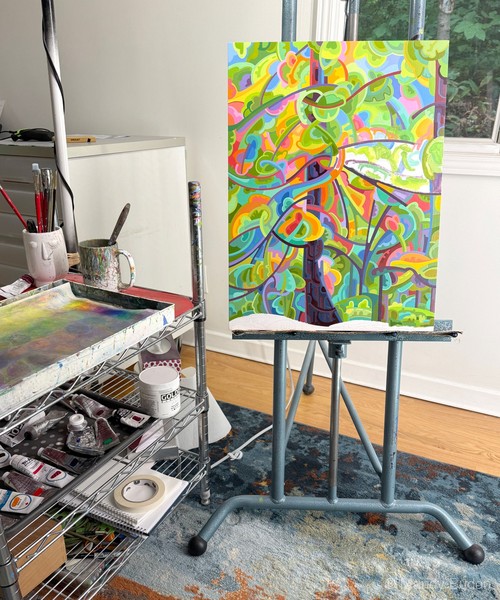 Work in progress on Mandy Budan's easel