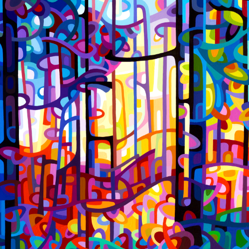 original abstract landscape summer forest sunlight