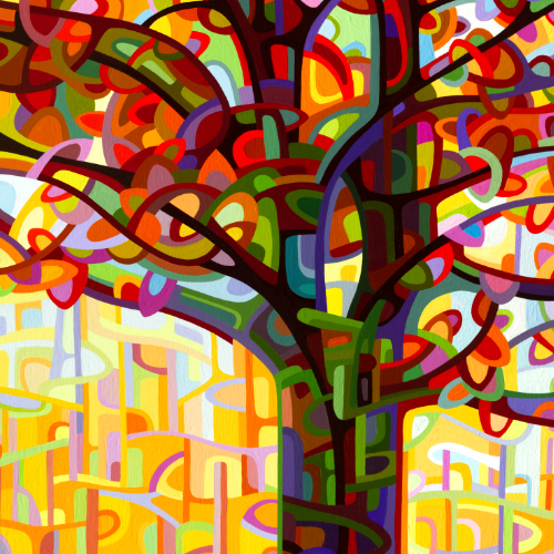 original abstract landscape fall tree protrait