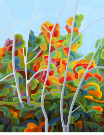 original abstract landscape painting of an early fall day in Ontario