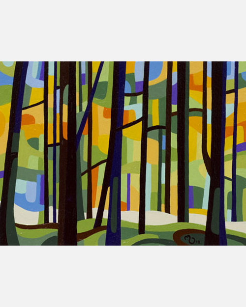 original abstract landscape study of a spring forest