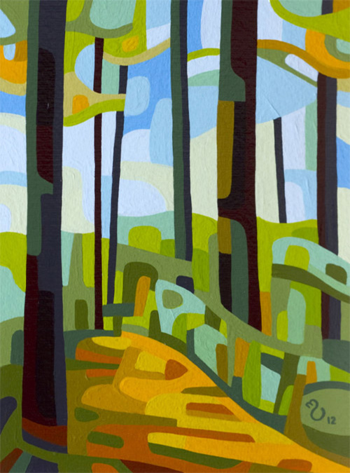 original abstract landscape study of a summer forest
