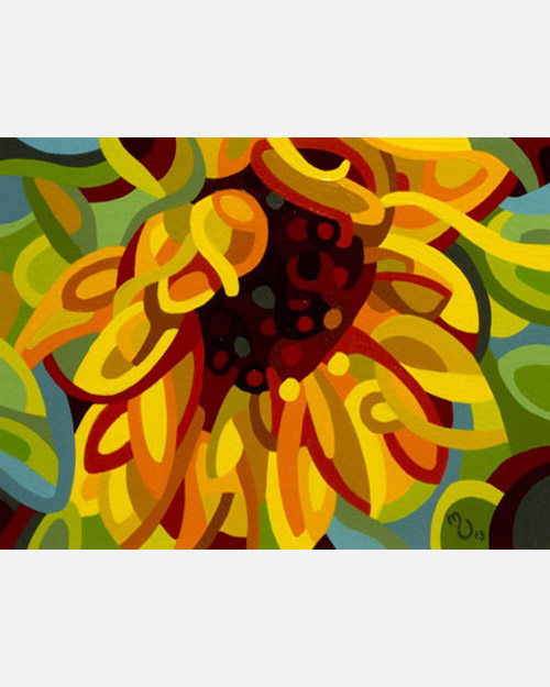 original abstract landscape study of a sunflower