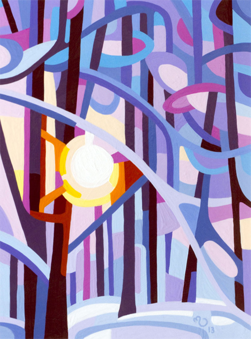 original abstract landscape study of a winter sunrise