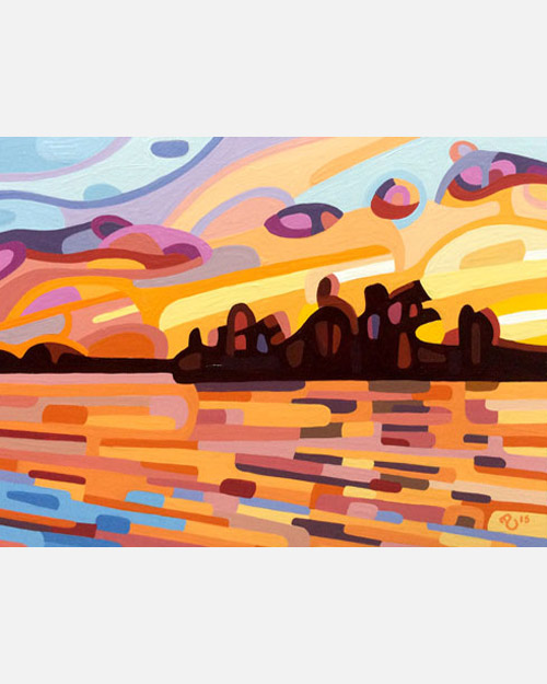 original abstract landscape study of a northern sunset