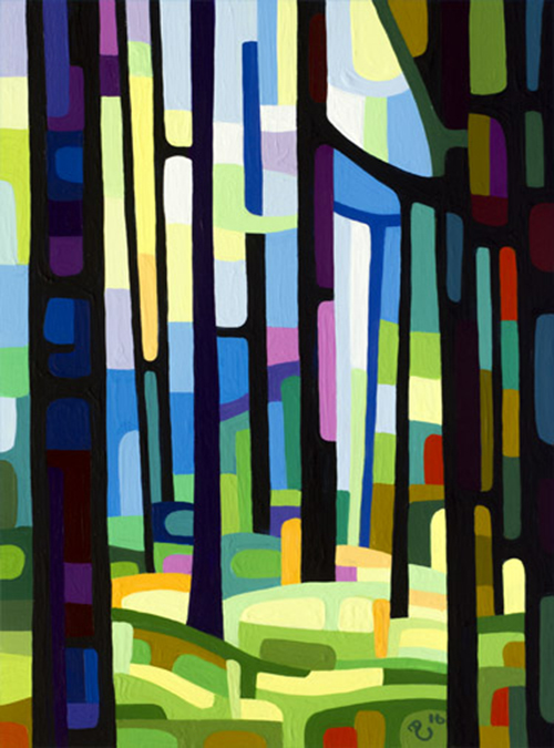 original abstract landscape study of a spring glade