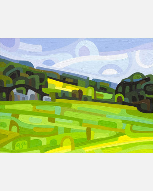original abstract landscape study of a summer field