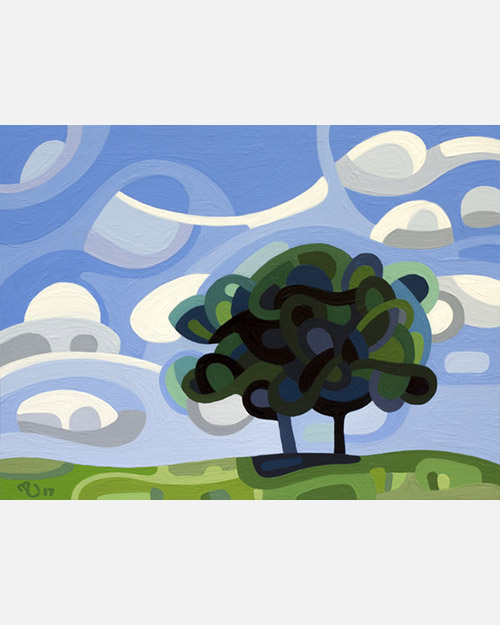 original abstract landscape study a single tree in summer