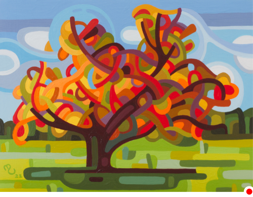original abstract landscape fall tree