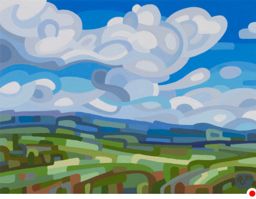 original abstract painting of a summer field